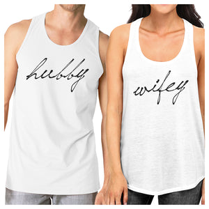 Hubby Wifey Matching Couple Tank Tops Funny Gifts For Newlyweds