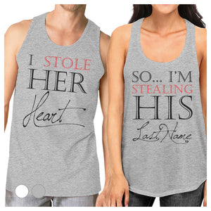 Stealing Last Name Matching Couple Tank Tops For Couples Gifts