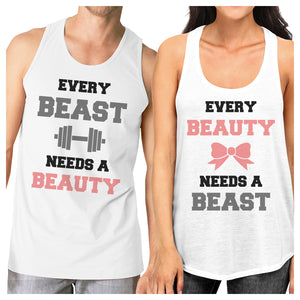 Every Beast Beauty Matching Couple Tank Tops Cute Couples Gifts