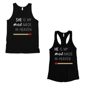 Match Made In Heaven Matching Couple Tank Tops Valentine's Day Gift