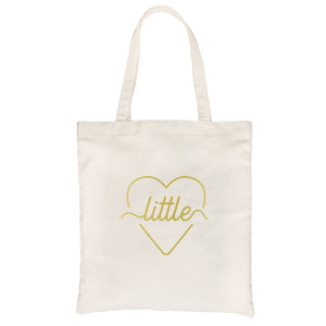 Big Little Line Heart-GOLD Canvas Shoulder Bag Important Delightful