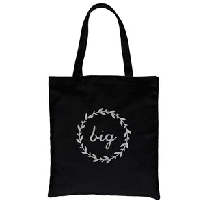 Big Little Leaf Wreath-SILVER Canvas Shoulder Bag Bright Whimsical