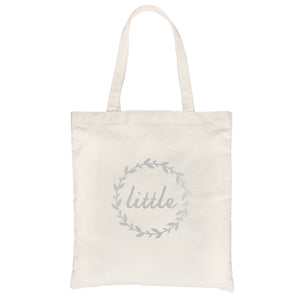 Big Little Leaf Wreath-SILVER Canvas Shoulder Bag Bright Whimsical