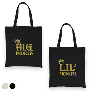 Big Little Princesss-GOLD Canvas Shoulder Bag Rich Humble Sis Gift