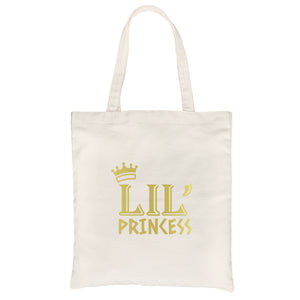 Big Little Princesss-GOLD Canvas Shoulder Bag Rich Humble Sis Gift