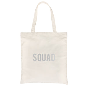 Bride Squad Boxed-SILVER Canvas Shoulder Bag Rich Blessed Kind Gift