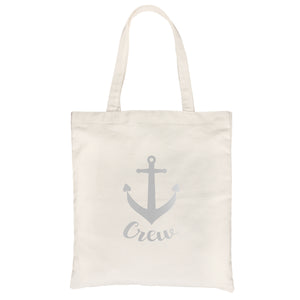 Bride Crew Anchor-SILVER Canvas Shoulder Bag Grateful Adorable Gift