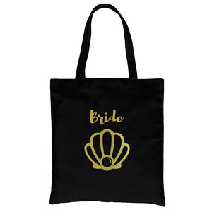 Bride Mermaid Seashell-GOLD Canvas Shoulder Bag Glamorous Nice Gift