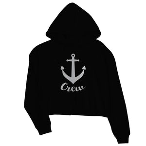 Bride Crew Anchor-SILVER Womens Crop Hoodie Cool Bright Great Gift