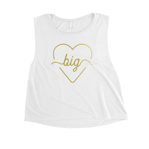 Big Little Line Heart-GOLD Womens Crop Top Responsible Hip Cute