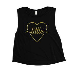 Big Little Line Heart-GOLD Womens Crop Top Responsible Hip Cute