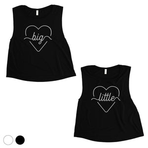 Big Little Line Heart-SILVER Womens Crop Top Considerate Fancy Gift