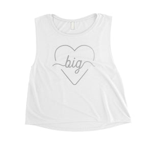 Big Little Line Heart-SILVER Womens Crop Top Considerate Fancy Gift