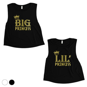 Big Little Princesss-GOLD Womens Crop Top Fun Grasteful Adorable