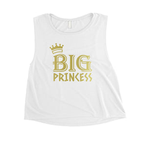 Big Little Princesss-GOLD Womens Crop Top Fun Grasteful Adorable