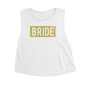 Bride Squad Boxed-GOLD Womens Crop Top Exciting Fancy Celebration