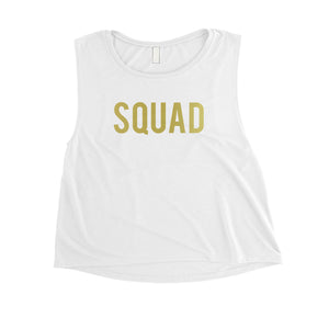 Bride Squad Boxed-GOLD Womens Crop Top Exciting Fancy Celebration