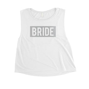 Bride Squad Boxed-SILVER Womens Crop Top Wholesome Sweet Wedding