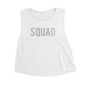 Bride Squad Boxed-SILVER Womens Crop Top Wholesome Sweet Wedding