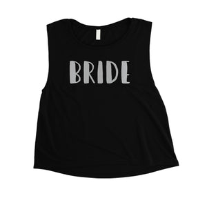 Bride Team Bride-SILVER Womens Crop Top Unique Cool Anniversary