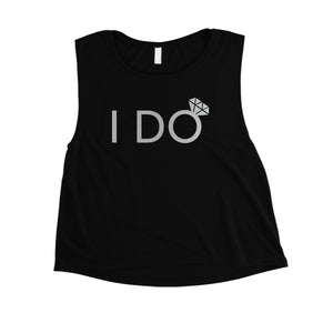 I Do She Said Yas-SILVER Womens Crop Top Wholesome Fun Anniversary