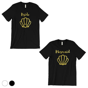 Bride Mermaid Seashell-GOLD Mens T-Shirt Cute Playful Sweet Gift