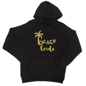 Beach Bride Babe Palm Tree-GOLD Unisex Pullover Hoodie Relaxed Gift