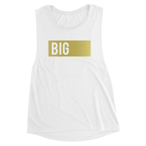 Big Little Boxed-GOLD Womens Muscle Tank Top Single Quote Sorority