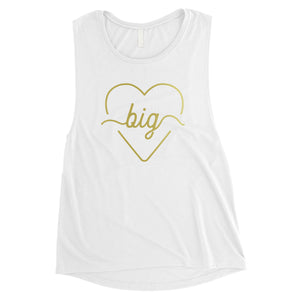 Big Little Line Heart-GOLD Womens Muscle Tank Top Wonderful Great