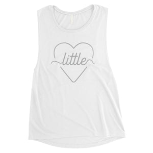 Big Little Line Heart-SILVER Womens Muscle Tank Top Heartfelt Gift