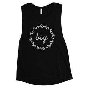 Big Little Leaf Wreath-SILVER Womens Muscle Tank Top Loyal Flowery