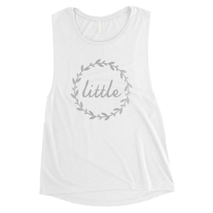 Big Little Leaf Wreath-SILVER Womens Muscle Tank Top Loyal Flowery