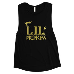 Big Little Princesss-GOLD Womens Muscle Tank Top Fun Cute Awesome