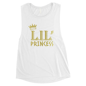 Big Little Princesss-GOLD Womens Muscle Tank Top Fun Cute Awesome