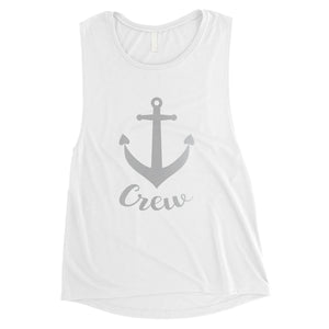 Bride Crew Anchor-SILVER Womens Muscle Tank Top Fun Amazing Gift