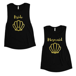 Bride Mermaid Seashell-GOLD Womens Muscle Tank Top Thoughtful Gift