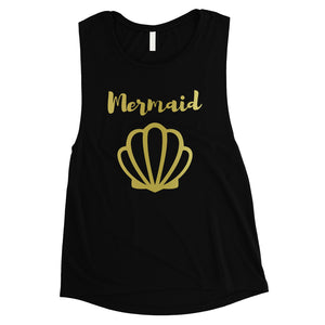 Bride Mermaid Seashell-GOLD Womens Muscle Tank Top Thoughtful Gift