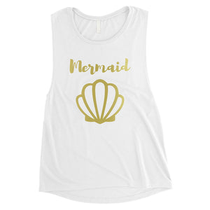 Bride Mermaid Seashell-GOLD Womens Muscle Tank Top Thoughtful Gift