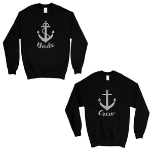 Bride Crew Anchor-SILVER Unisex Crewneck Sweatshirt Playful Cool