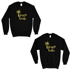 Beach Bride Babe Palm Tree-GOLD Unisex Crewneck Sweatshirt Awesome