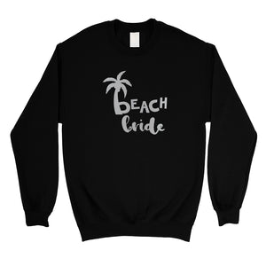 Beach Bride Babe Palm Tree-SILVER Unisex Crewneck Sweatshirt Fresh