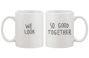 his and hers simple couple mugs